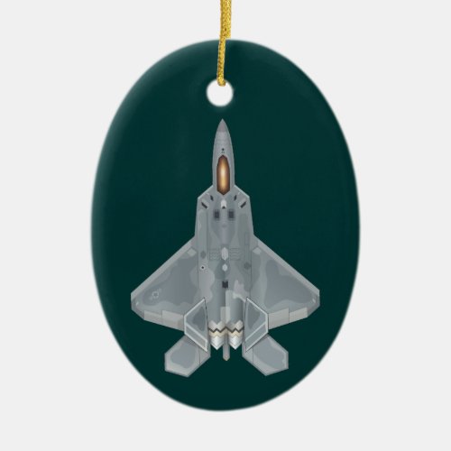 F_22 Raptor Fighter Jet Ceramic Ornament