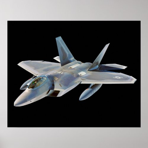 F_22 Raptor Fighter Jet Custom Background Color Poster