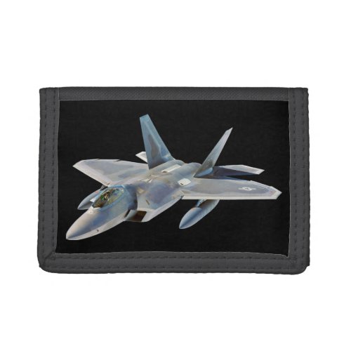 F_22 Raptor Fighter Jet Custom Background Color Trifold Wallet