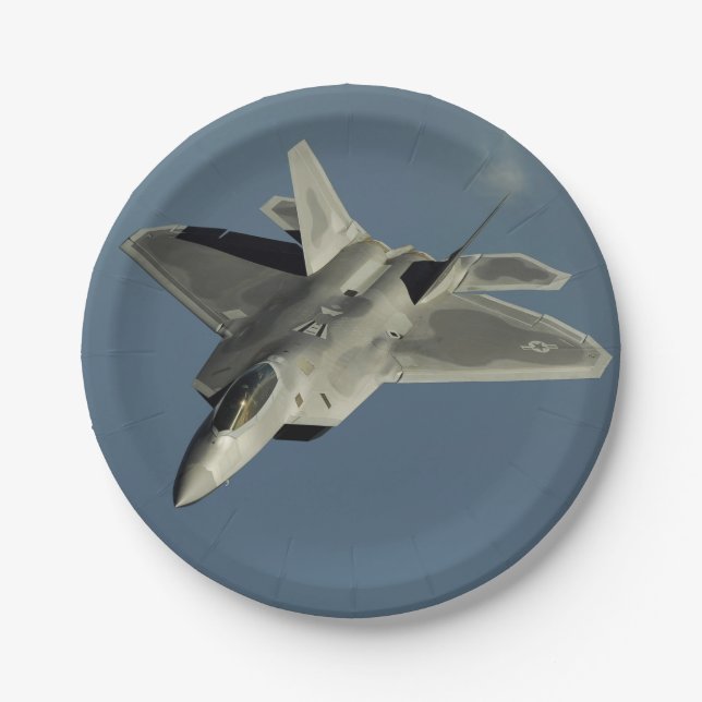 F-22 Raptor Fighter Jet Paper Plates (Front)
