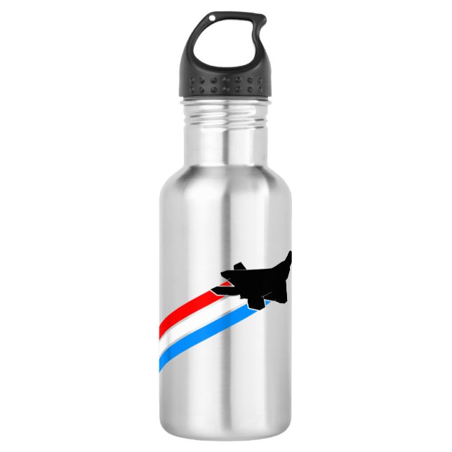 F-22 Raptor Fighter Jet  Stainless Steel Water Bottle (Front)