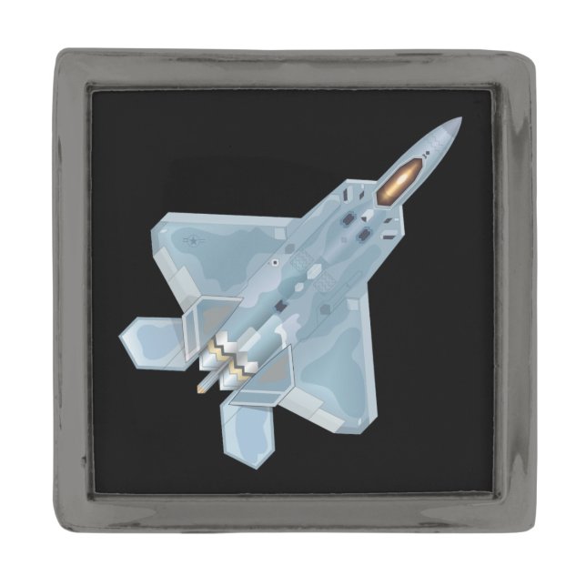 F-22 Raptor Gunmetal Finish Lapel Pin (Front)