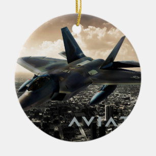 F-22 Raptor Jet Fighter Ceramic Ornament