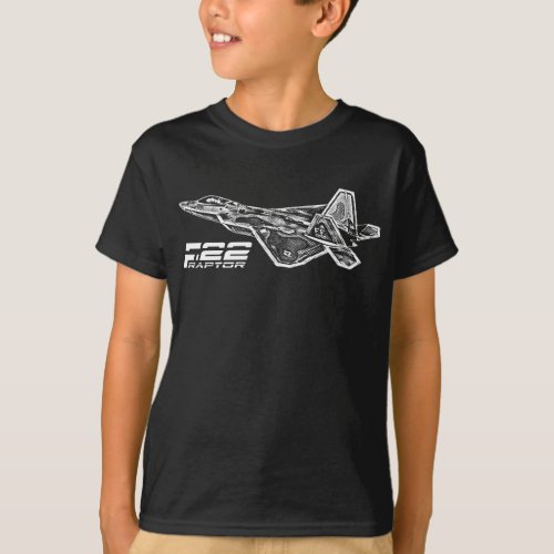 F_22 RAPTOR Kids Basic Hanes Tagless ComfortSoft T_Shirt