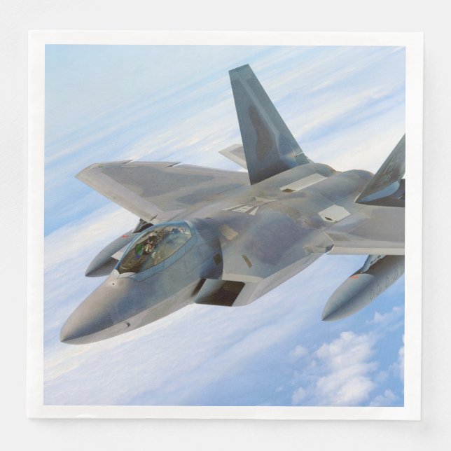 F-22 Raptor Military Jet Paper Dinner Napkins (Front)