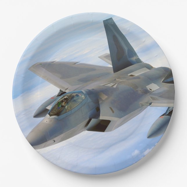 F-22 Raptor Military Jet Paper Plates (Front)