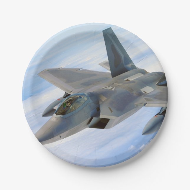 F-22 Raptor Military Jet Paper Plates (Front)