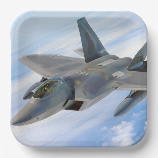 F-22 Raptor Military Jet Paper Plates (Front)