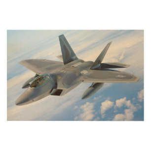 F-22 Raptor Military Jet Wood Wall Art