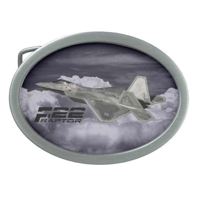 F-22 RAPTOR Oval Belt Buckle (Front)