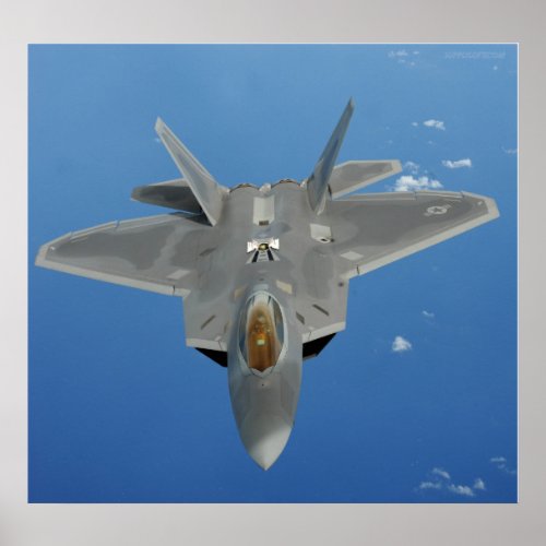 F_22 Raptor over Pacific Poster