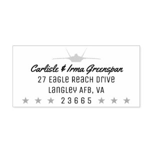 F-22 Raptor Return Address Stamp with Stars
