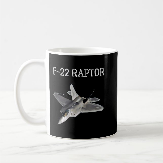 F-22 Raptor Shirt Cool Fighter Jet F22 Raptor Jet  Coffee Mug (Left)