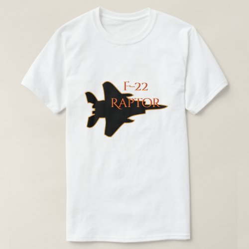F_22 Raptor Silhouette Military Jet Fighter T_Shirt