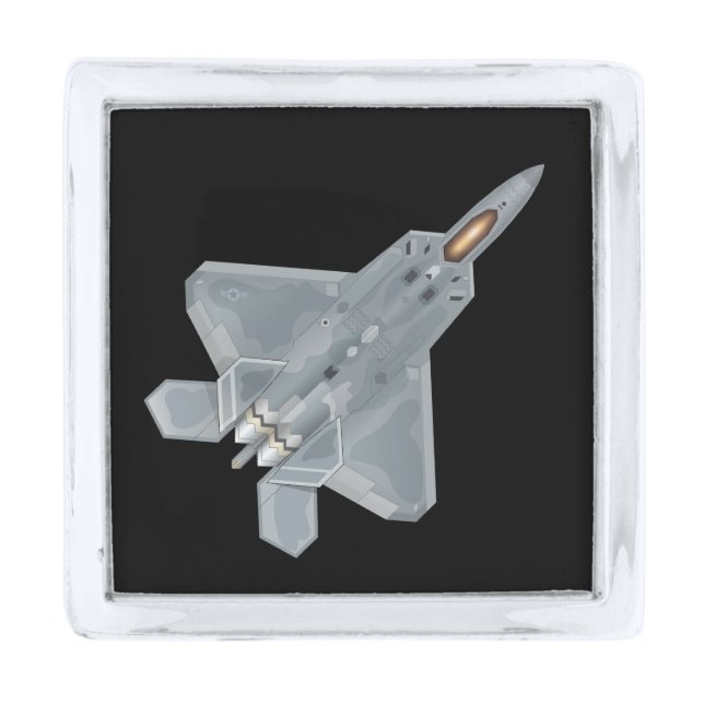 F-22 Raptor Silver Finish Lapel Pin (Front)