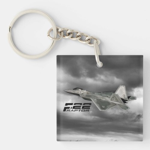 F_22 RAPTOR Square double_sided Keychain
