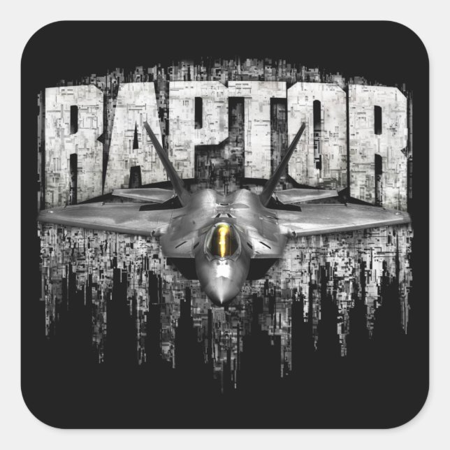 F-22 RAPTOR SQUARE STICKER (Front)