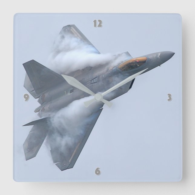 F-22 RAPTOR SQUARE WALL CLOCK (Front)