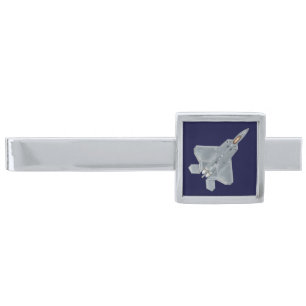 F-22 Raptor Stealth Fighter Silver Finish Tie Bar