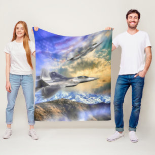 F-22 RAPTORS OVER AMERICA FLEECE BLANKET