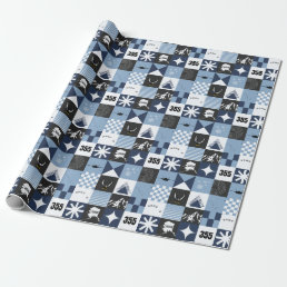F-35 and 355FS Falcon Holiday Squares Wrapping Paper