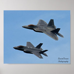 F-35 and F-22 Fighter Jet Poster