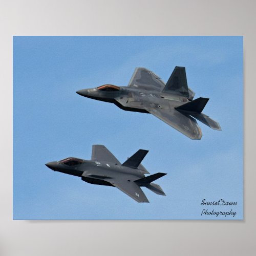 F_35 and F_22 Fighter Jet Poster