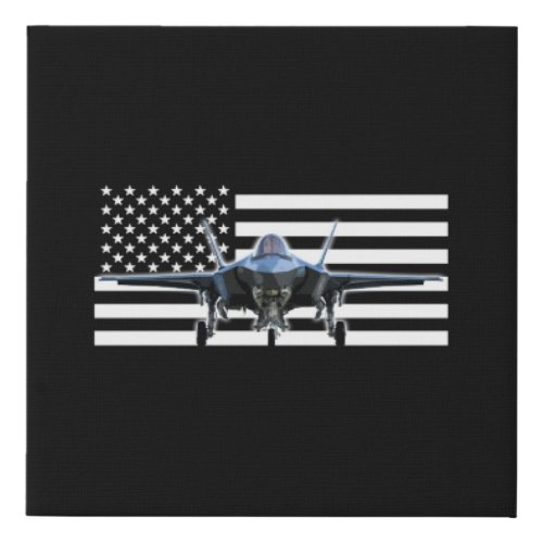 F_35 Black Flag Faux Canvas Print