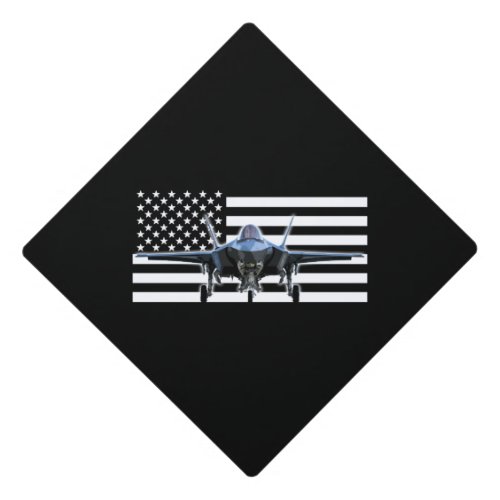 F_35 Black Flag Graduation Cap Topper