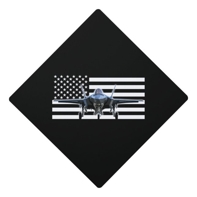F-35 (Black Flag) Graduation Cap Topper (Front)