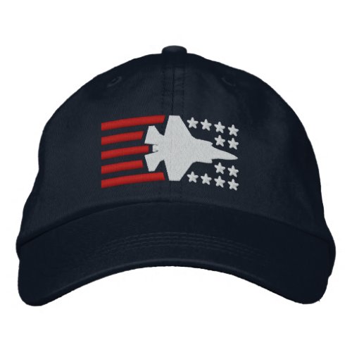 F_35 Fighter Jet Stars and Stripes Embroidered Baseball Cap