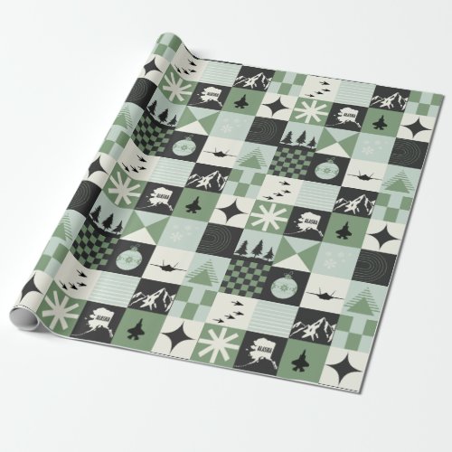 F_35 Holiday Squares Wrapping Paper