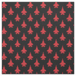 F-35 Lightning 2 Fighter Jets Pattern Red on Black Fabric