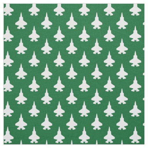 F-35 Lightning 2 Fighter Jets Pattern White Green Fabric