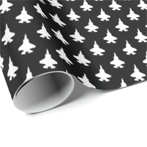F_35 Lightning 2 White Fighter Jets Pattern Wrapping Paper