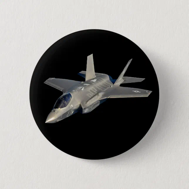 F-35 Lightning II Panther Jet Fighter Button | Zazzle