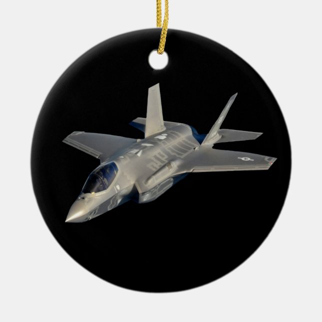 F-35 Lightning II Panther Jet Fighter Ceramic Ornament (Front)