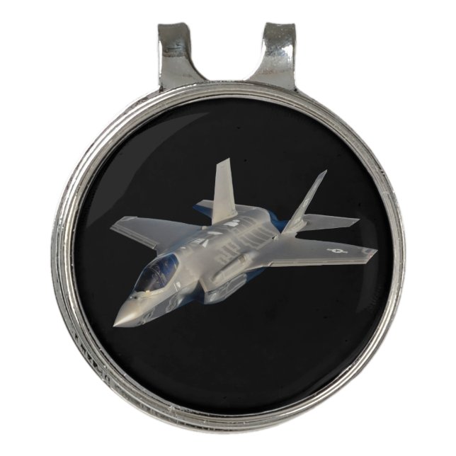 F-35 Lightning II Panther Jet Fighter Golf Hat Clip (Front)