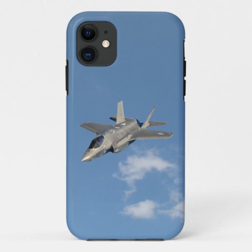 F_35 Lightning II Panther Jet Fighter in Sky iPhone 11 Case