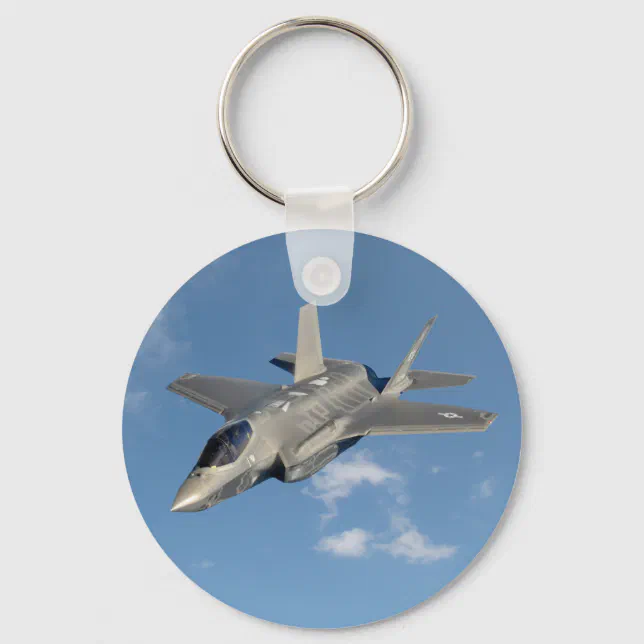 F-35 Lightning II Panther Jet Fighter in Sky Keychain | Zazzle