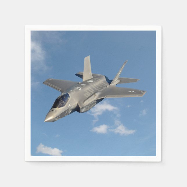 F-35 Lightning II Panther Jet Fighter in Sky Napkins (Front)