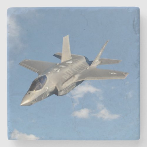 F_35 Lightning II Panther Jet Fighter in Sky Stone Coaster