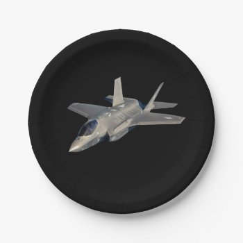F-35 Lightning Ii Panther Jet Fighter Paper Plates by GigaPacket at Zazzle