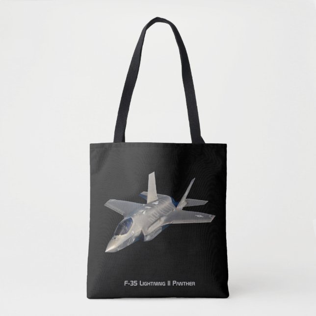 F-35 Lightning II Panther Jet Fighter Tote Bag (Front)