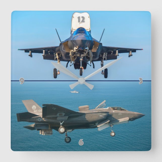 F-35B LIGHTNING II SQUARE WALL CLOCK (Front)