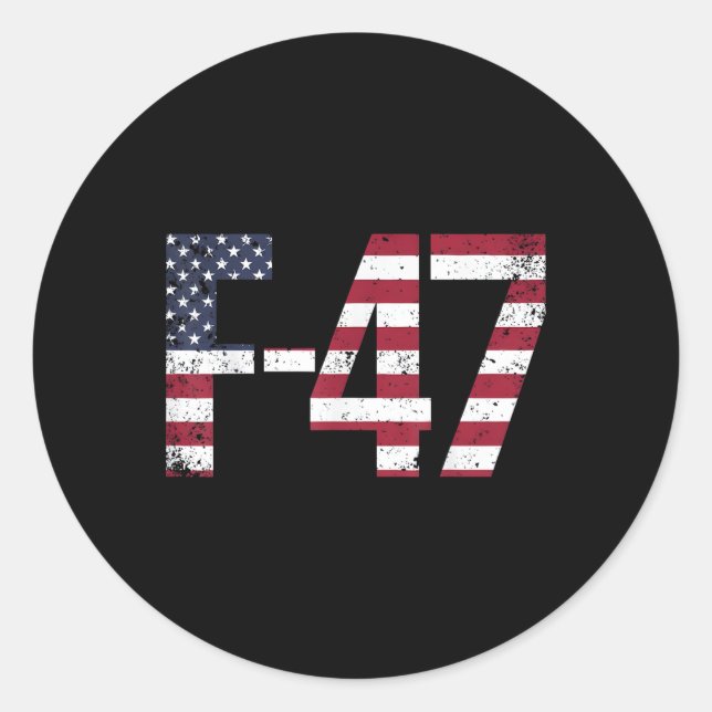 F-47 Aircraft Fighter Jet 6th Generation Fighter  Classic Round Sticker (Front)