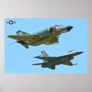 F-4 PHANTOM and F-16 FIGHTING FALCON Poster