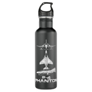 F-4 Phantom Fighter Jet Airplane Pilot Military Ai Stainless Steel Water Bottle