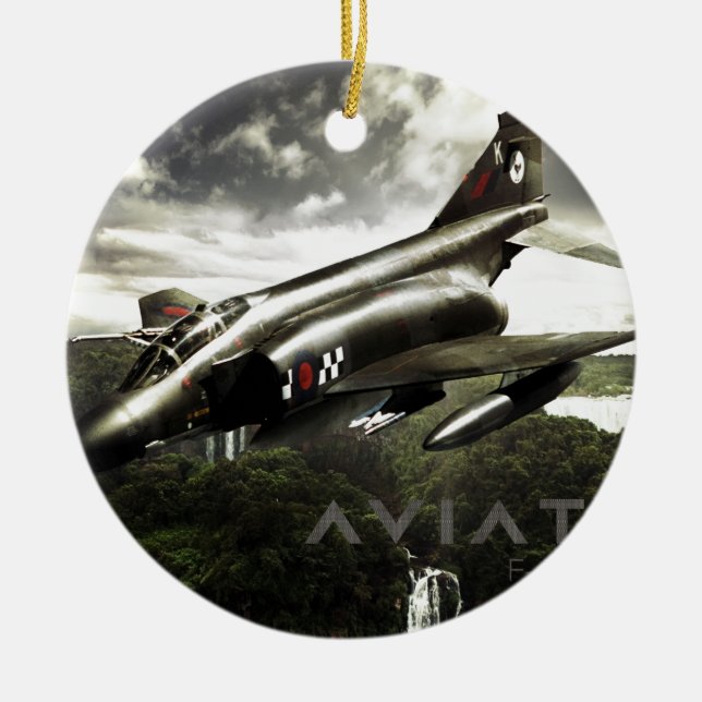 F-4 Phantom Fighter Jet Ceramic Ornament (Front)