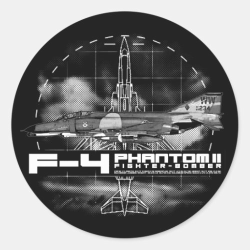 F_4 Phantom II Classic Round Sticker